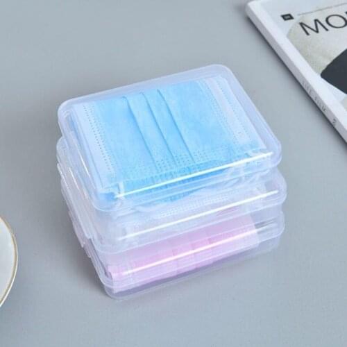 Transparent Mask Storage Box Student Portable Dustproof Disposable Mask Cases Storage Container for Masks Storage Box Organizer