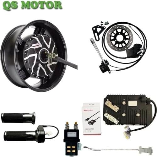 QSMOTOR 10KW 6.0x17inch Electric Motorcycle Hub Motor Kits