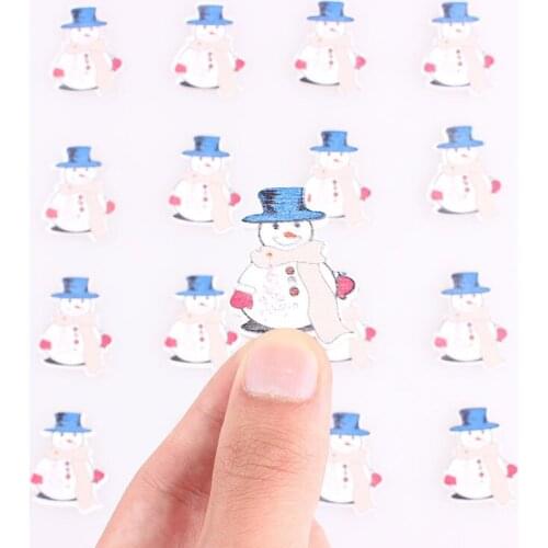 Christmas Snowman 2Hole Wooden Buttons Mixed DIY Decor Child Clothing Sewing Buttons Crafts Scrapbooking Accessories E