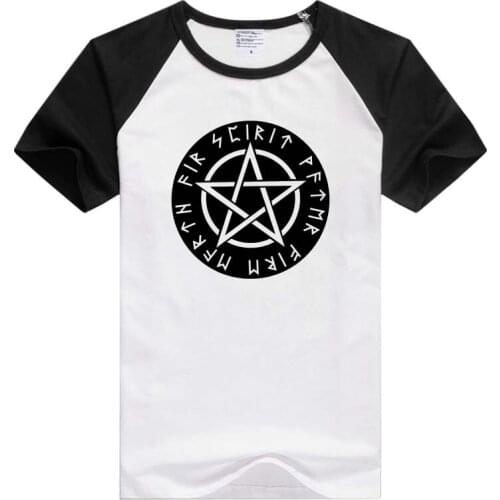 Rune Elemental Pentacle short sleeve casual Men/Women T-shirt Comfortable Tshirt Cool Print Tops Fashion GA330