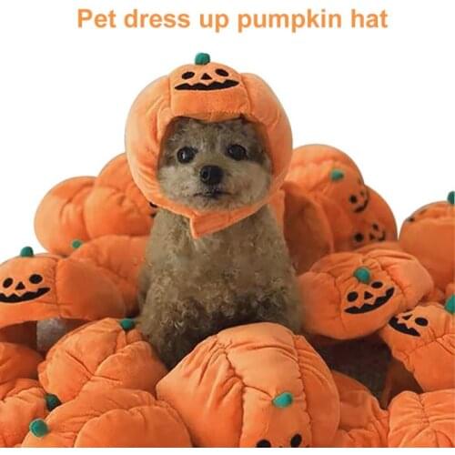 Pet Hat Halloween Pumpkin Pet Dog Cat Hat Dress Up Headdress Small Dog Cat Cosplay Costume Teddy Poodle Decorative Hat Dropship