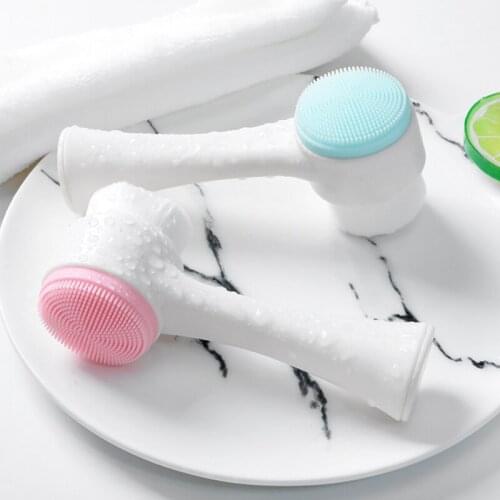 3D Face Cleaning Massage Face Wash Product Skin Care Tool Double Side Silicone Face Cleansing Brush Size Portable Wash Product