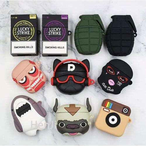 3D Girl Tear cute dolls silicone Bluetooth Wireless Earphone Case For Apple AirPods 1 2 cover Box Hea