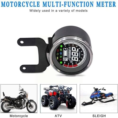 12V Motorcycle Replacement LCD Light Digital Speedometer Digital Gauge Oil Tachometer Level Gauge Odometer Temp Fuel Motorc G8A9