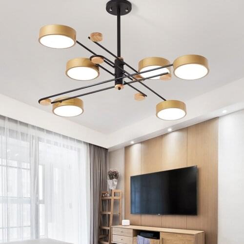 Nordic modern freely rotating LED 220 V home lighting ceiling or hanging dual-purpose chandelier living room bedroom hotel