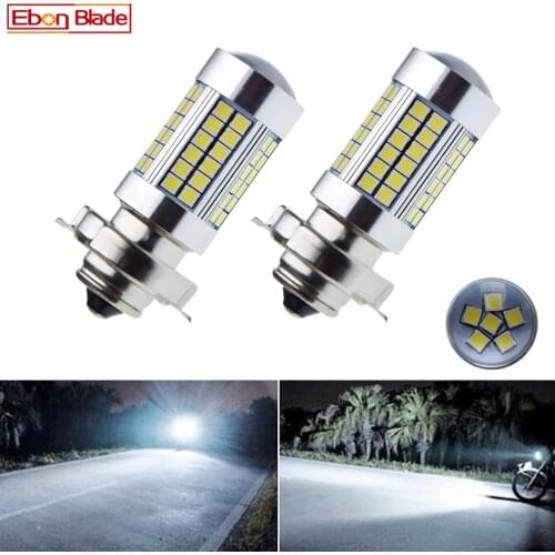 2Pcs Motorcycle LED Headlight Bulbs Lamp P26S 3030 66SMD Motor Motorbike Front Head Light With Lens White 6000K 6V 12V 24V 30V