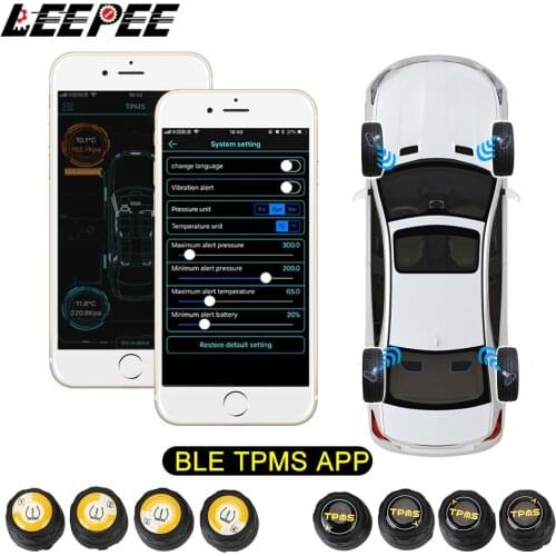 LEEPEE Bluetooth 4.0 5.0 External Alarm Tire Pressure Sensors Android iOS BLE TPMS Universal Waterproof Car Tire Pressure Sensor