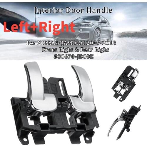2x Door Handle Interior Inner Chrome Left Right For Nissan Qashqai J10 2007 2008 2009 2010 2011 2012 2013 80670JD00E 80671JD00E