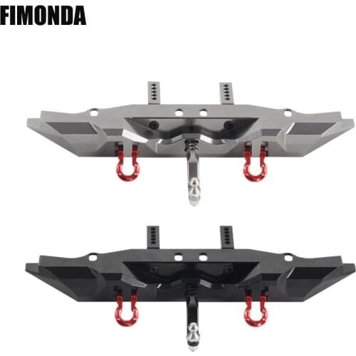 TRX4 Aluminum Alloy Rear Bumper with Trailer Hitch for 1/10 RC Crawler Car Traxxas TRX-4 Defender Bronco Upgrade Parts
