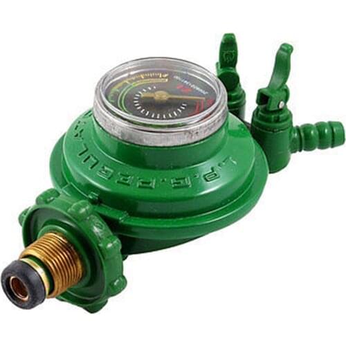1 Pc 1 Inlet 2 Outlet Liquefied LGP Gas Gauge Pressure Regulator Green
