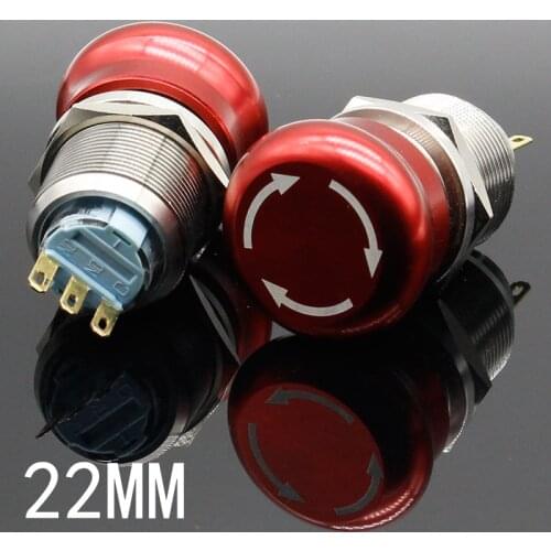 1pc 22mm Waterproof Stainless Steel Waterproof Metal Latching Emergency STOP Push Button Switch Button Switch