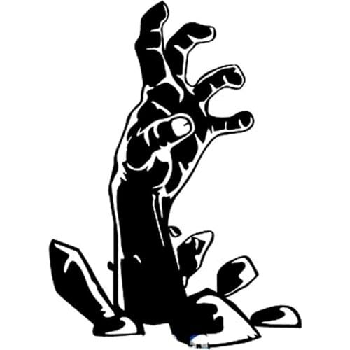 10.5cm*14.4cm Zombie Hand Personalized Vinyl Car Sticker Motorcycle Decal Black/Silver S6-3271