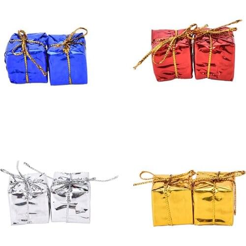 12Pcs Colorful XMAS Christmas Tree Small Gift Boxes Hanging Decorations Ornaments Hanging Decoration Ornaments