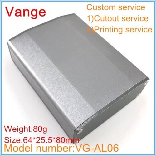 2pcs/lot Sand blasting surface two panels available 6063-T5 injected aluminum junction box 64*25.5*80mm for wifi equipment