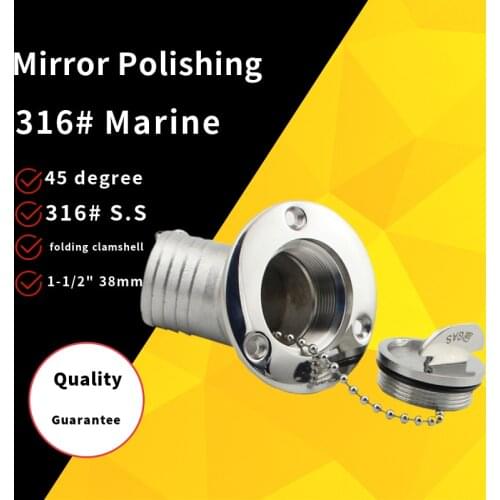 316 stainless steel deck filler 45 degree flip lockable deck fuel filler