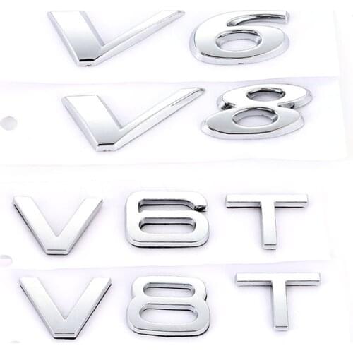 3D Car Sticker 3.0 5.0 V6 V8 V6T V8T Stickers Rear Emblem Badge Decals for Jaguar SUV I-PACE XJ XF F-Type XK Audi 3.0 V6T A3 A4