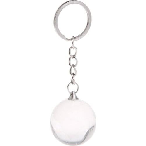 3D Crystal Globe Key Chain Ring Keyring Keychain World Glass Pendant Creative