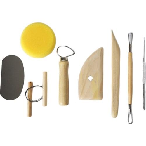 8PcsWooden Pottery Tools Clay Sculpting Carving Tool Set Contains Most Essential Wooden Clay Tools for Potters