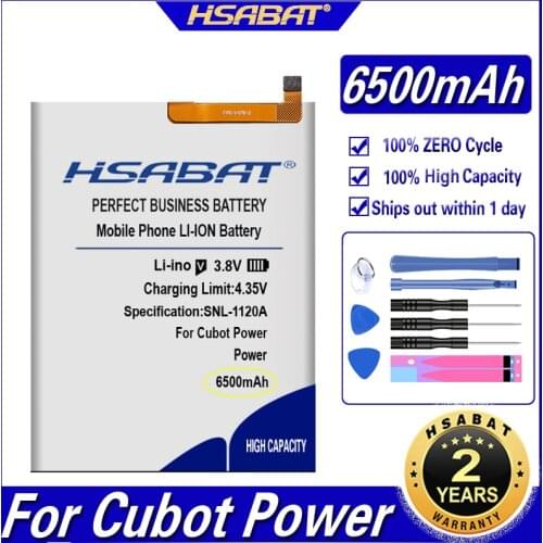 HSABAT 6500mAh Power Top Capacity Battery for Cubot Power Smart Phone Batteries