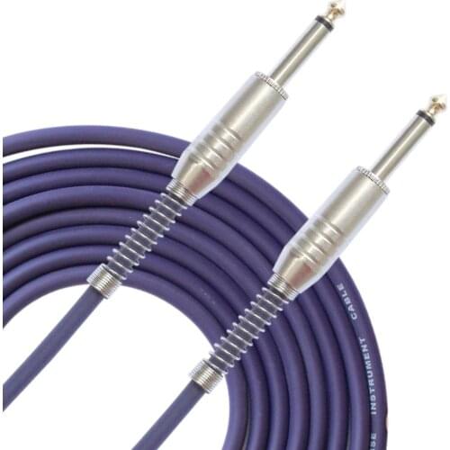 FLGW-24 Mono Jack Guitar Cable Audio Male to Male Cable Wire Cord Rubber Copper 6.35mm Straight Plug For Electric Instruments