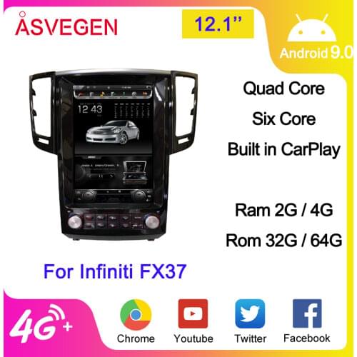 Car Multimedia Player For Infiniti FX37 Vertical Screen Android 7.1 Quad Core 12.1 inch Car Multimedia DVD Player Stereo Radio