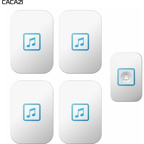 Wireless Doorbell Intelligent Waterproof 1 Button 4 Receiver US EU UK AU Plug LED Light Home Door Bell Calling Chime 300M Remote