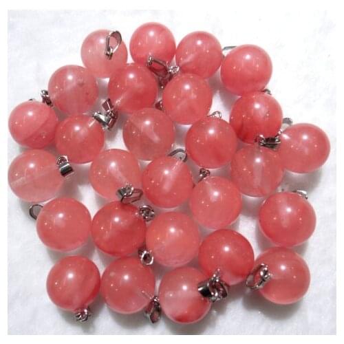 Natural stone Quartz Crystal Turquoises lapis opal tiger eye Ball pendants for diy jewelry making necklace Accessories50pcs