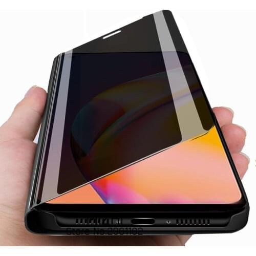 For oppo reno5 lite case smart mirror flip phone cases for oppo reno 5 lite 5lite reno5 light magnetic stand cover coque