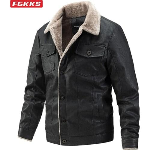 FGKKS Men's Faux Leather Jackets