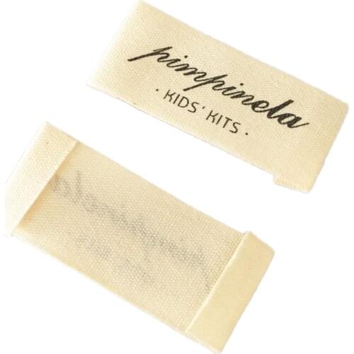 Clothing accessories Customized Soft Cotton End Fold Print Cotton Label For Children Clothing