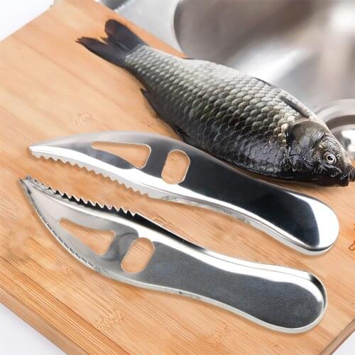 Cooking Tools Seafood Tools Scaler Brush Kitchen Accessories Peeler Remover Fish Scale Planer Fish Skin Scraper Stainless Steel