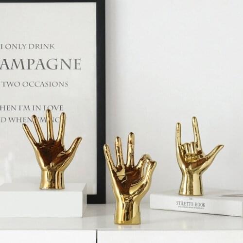 Modern Creative Ceramics Simple Fist OK Gesture Handicraft Decoration Hotel Living Room Home Decorat Ornaments