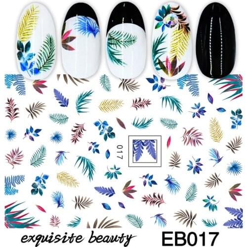 Maple Leaf Halloween Christmas Series3D Nail Sticker Decals New Design Decoration Foil Tips EB017-032