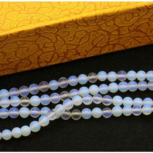 Hot White round opal loose beads 4mm 15inches DIY stone beads best selling women fashion jewelry making design