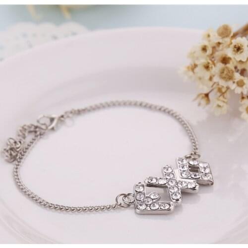Best-selling Fashion Korean EXO Bracelets Alloy Rhinestone Bracelets For Boys/ Girls Charms Wholesale 20pcs/lot
