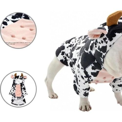 Unisex Adorable Cat Dog Two-legged Hooded Costume Casual Pet Hoodie Cows Cosplay for Christmas