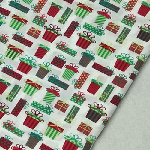X'mas Holiday 100% Plain Cotton viaPhil Various Christmas Gift Box Printed Fabric Candy Fabric Patchwork Cloth Dress Home Decor