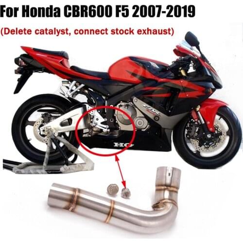 Slip On Exhaust System Delete Cat Link Pipe Middle Mid Tube Modified Connecting Pipe For Honda CBR600RR F5 2007-2019