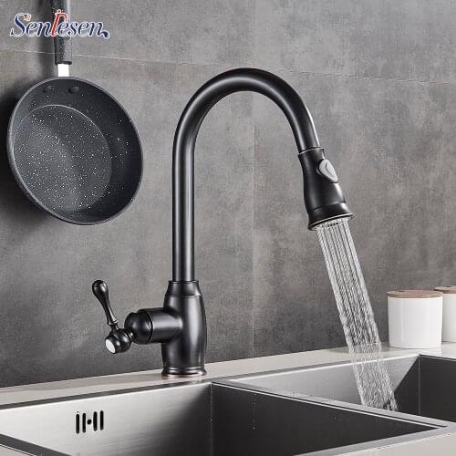 Senlesen Kitchen Faucet Orb Pull Down 2-way Spray 360 Rotation Hot Cold Water Mixer Tap Sink Kitchen Mixer Tap