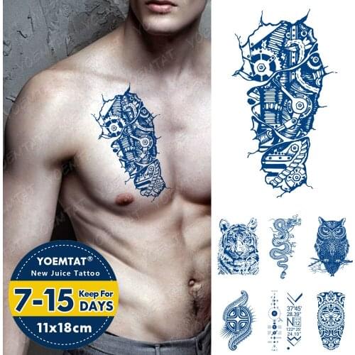 Juice Lasting Ink Tattoos Body Art Waterproof Temporary Tattoo Sticker Owl Lion Tiger Tatoo Arm Fake Dragon Eagle Tatto Women