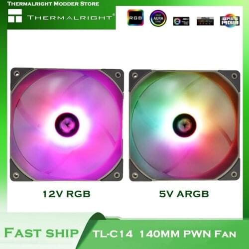 Thermalright TL-C14 14cm PWM Fan 12V/5V RGB Computer Case Cooling 1500 RPM 74.3 CFM High Performance Quiet & Large Wind Volume