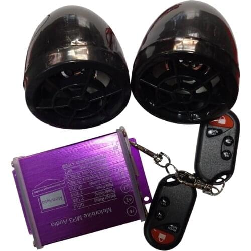 Waterproof Motorcycle Stereo Speakers Audio Sound System for ATV UTV and All 12 Volt Vehicles, MP3 Player (Black)