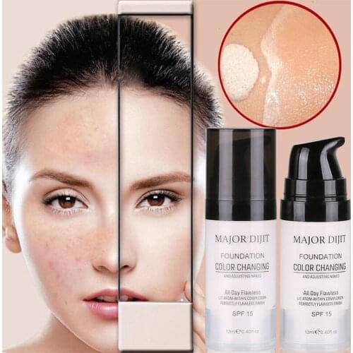 12ml Color Changing Liquid Foundation Makeup Waterproof Sun Block Long-Lasting Change To Your Skin Tone By Just Blending