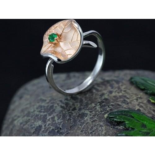 S925 silver jewelry wholesale simple lady lotus beautiful ring opening