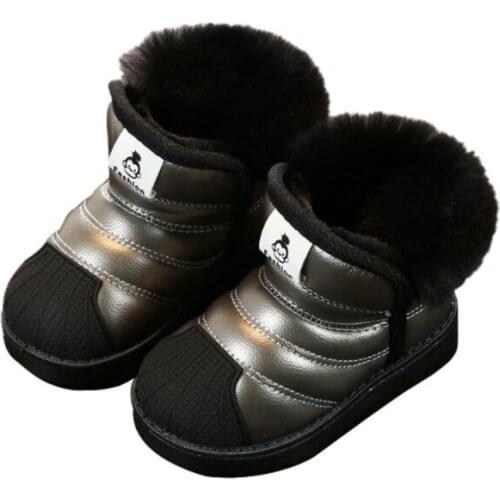 Baby Boys Girls Snow Boots Winter Warm Children Boots Waterproof Non-slip Kids Plush Boots Infant Shoes