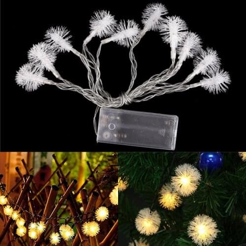 1.5m/3m/6m LED Decorative Light String Hairy Ball Dandelion Light String Xmas Party Christmas Tree Flasher Wedding Decoration