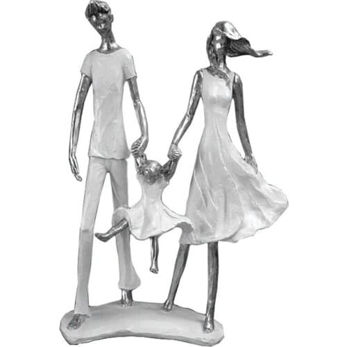 1Pcs Resin Craft Family Parents Statue Child Birthday Gift Living Room Desktop Home Accessories Wedding Souvenir 26.5 X 13 X 35
