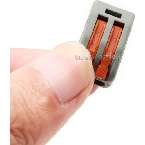 500PCS PCT-212 222-412 Spring Lever Push Fit Cable 32A 400V 28-12AWG Universal 2 Pin Universal Conductor Terminal Block