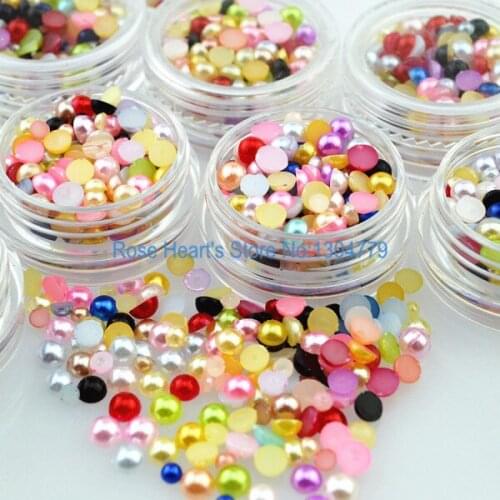 12 Jars colorized 3d glitter rhinestones pearl nail art decoration tools jewelry