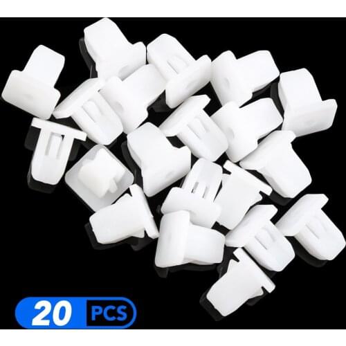 20Pcs Square White Auto Bumper Fastener for Toyota Prius Celica Ipsum Verso Wish Prado Harrier Highlander
